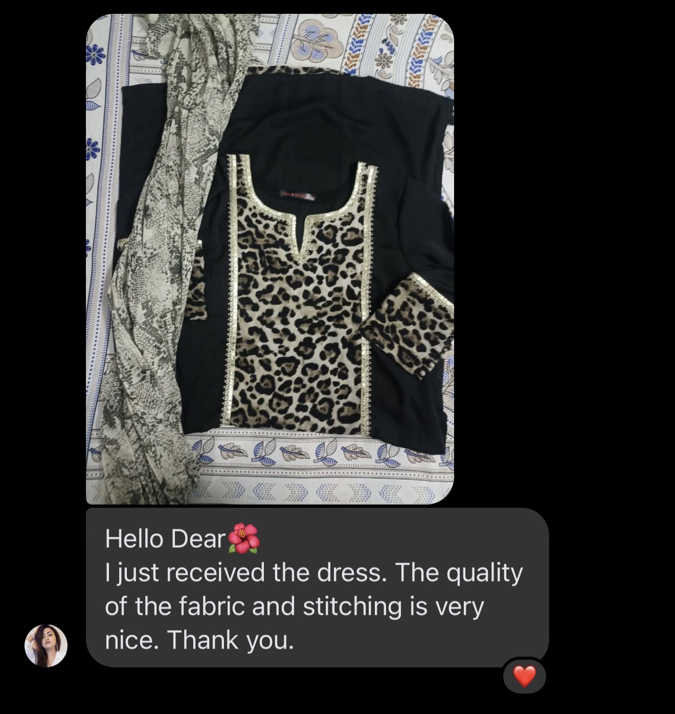 Real customer message screenshot